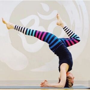 K-DEER Candice Stripe High-Waist Full Length Legging XS